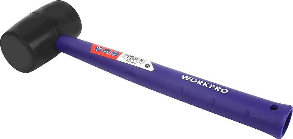Киянка WORKPRO WP241041 450гр. резиновая с пластиковой рукояткой, черная - изображение 3