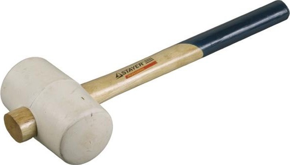 Киянка ЗУБР "МАСТЕР" 340 гр. резиновая, белая с деревянной ручкой 20511-340 20511-340_z02