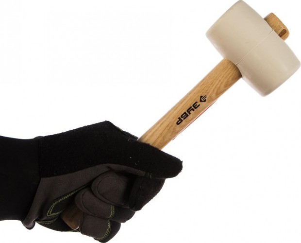 Киянка ЗУБР МАСТЕР EURO резиновая белая, с деревянной ручкой, 230г 20511-230_z01 - изображение 3