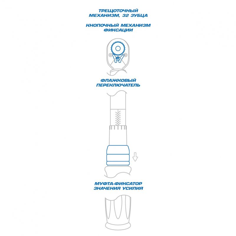 Динамометрический ключ King Tony 1/2, 60-340 Нм, для левой и правой резьбы, футляр - изображение 3