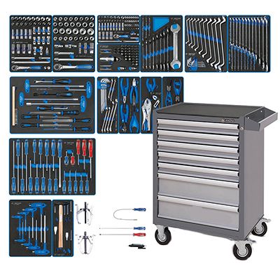 Набор инструментов KING TONY 934-100AMB в синей тележке, 204 предмета - изображение 5