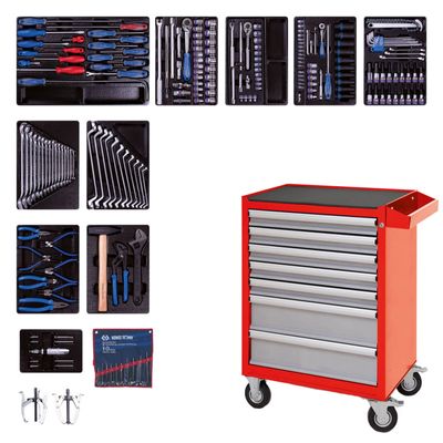 Набор инструментов KING TONY 934-100AMB в синей тележке, 204 предмета - изображение 7