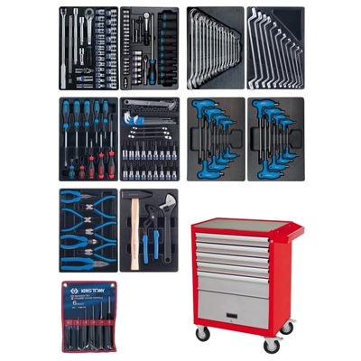 Набор инструментов KING TONY CLAIM 934-286AMR в красной тележке, 286 предметов - изображение 4