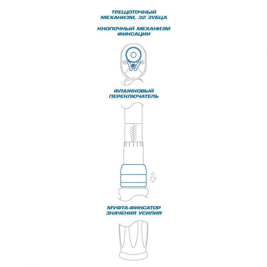 Динамометрический ключ KING TONY серии EXACT, 1/2, 20-100 Нм, для левой и правой резьбы, футляр - изображение 2