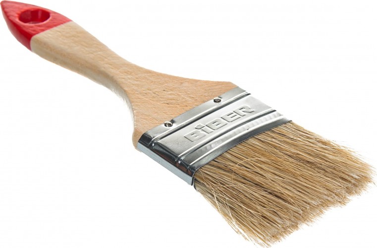 Кисть флейцевая Biber Эконом 31112 натур. щетина, дер. рукоятка, 38мм Тов-001965