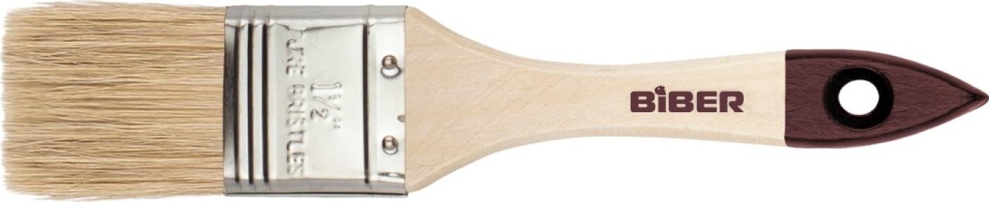 Кисть флейцевая Biber Стандарт 31123 натур. щетина, дер. рукоятка, 38мм Тов-002001