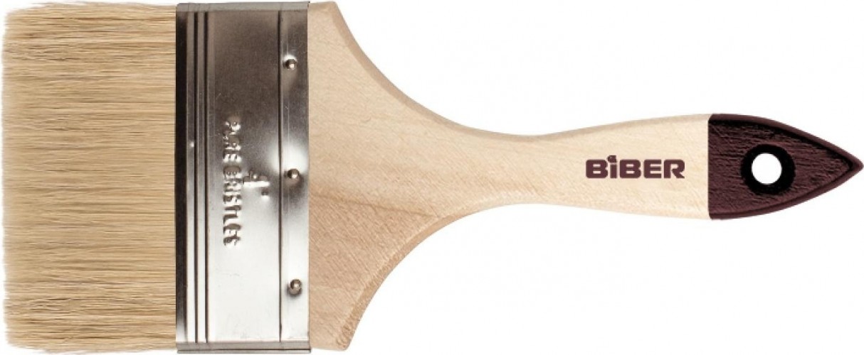 Кисть флейцевая Biber Стандарт 31126 натур. щетина, дер. рукоятка, 75мм Тов-002007