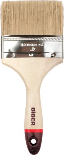 Кисть флейцевая Biber Суприм 31137 натур. щетина, дер. рукоятка, 100мм Тов-002025