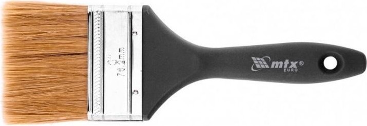 Кисть флейцевая MATRIX Евро 3" плоская, натуральная щетина, пластмассовая ручка 83066
