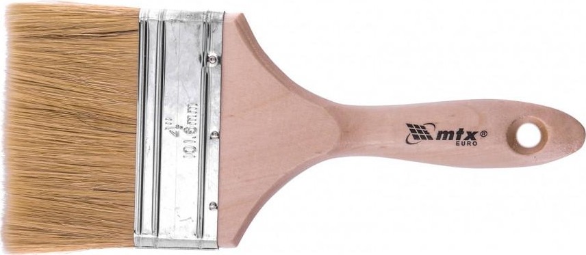 Кисть флейцевая MATRIX Евро 4" плоская, натуральная щетина, деревянная ручка// 83057