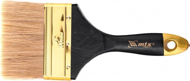 Кисть флейцевая MATRIX Профи 4" плоская, натуральная щетина, деревянная ручка// 83155