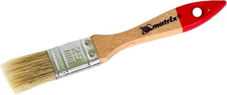 Кисть флейцевая MATRIX Стандарт 1" плоская (25 мм), натуральная щетина, деревянная р. 82520
