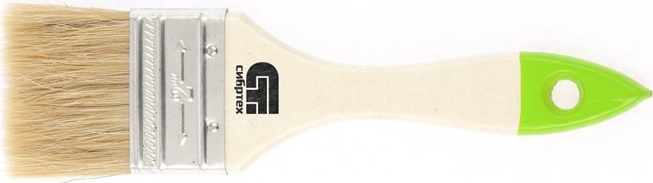 Кисть флейцевая СИБРТЕХ 50 мм плоская натуральная щетина, деревянная ручка 82263