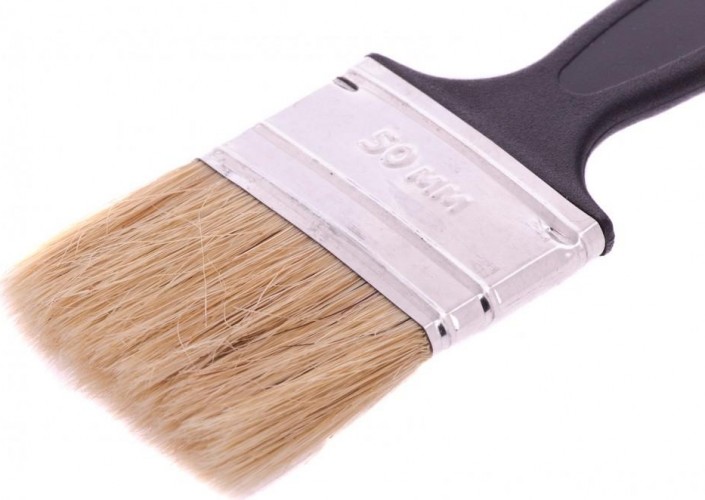 Кисть флейцевая СИБРТЕХ Стандарт, 50*6 натуральная щетина, пластиковая ручка 82504 - изображение 2