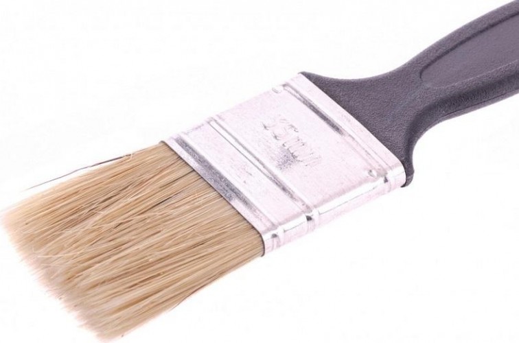 Кисть флейцевая СИБРТЕХ Стандарт, 35*6 натуральная щетина, пластиковая ручка 82503 - изображение 2