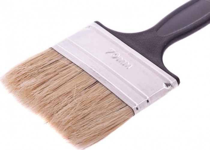 Кисть флейцевая СИБРТЕХ Стандарт, 70*6 натуральная щетина, пластиковая ручка 82506 - изображение 2