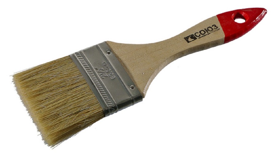 Кисть флейцевая СОЮЗ 9040-36-063С плоская standard 63мм, натуральная щетина, деревян 9040-36-063C