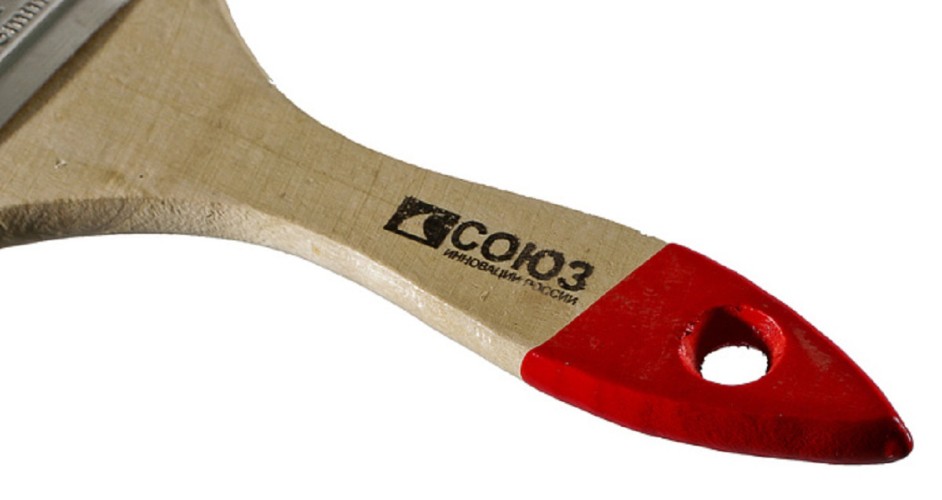 Кисть флейцевая СОЮЗ 9040-36-063С плоская standard 63мм, натуральная щетина, деревян 9040-36-063C - изображение 3