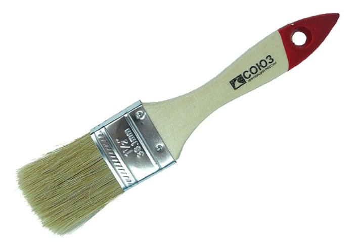 Кисть флейцевая СОЮЗ 9040-36-038С плоская standard 38мм, натуральная щетина, деревян 9040-36-038C