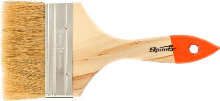 Кисть флейцевая Sparta Slimline 4" плоская (100 мм), натуральная щетина, деревянная р 824455