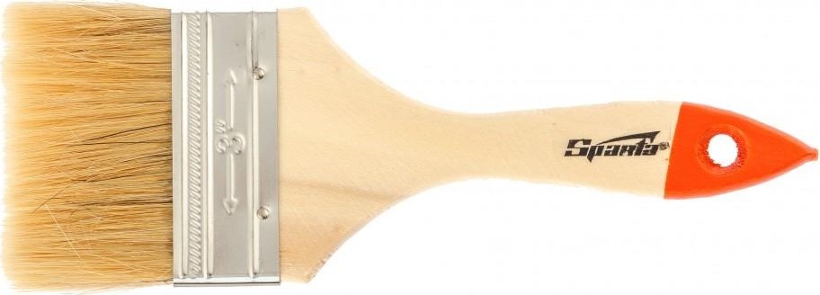 Кисть флейцевая Sparta Slimline 3" плоская (75 мм), натуральная щетина, деревянная ру 824405