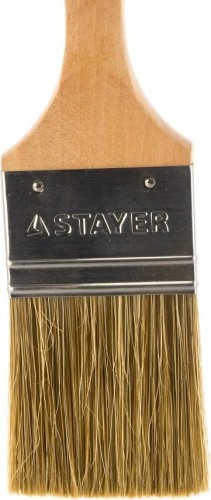 Кисть флейцевая STAYER LASUR-LUX плоская деревянная ручка, смешанная щетина, 63мм 01051-063 - изображение 3