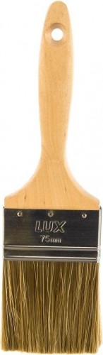 Кисть флейцевая STAYER LASUR-LUX плоская деревянная ручка, смешанная щетина, 75мм 01051-075
