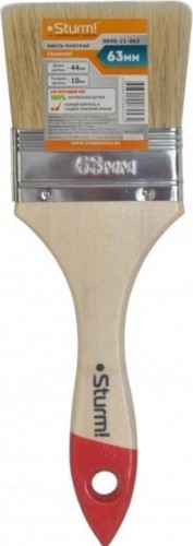 Кисть флейцевая Sturm 9040-21-063 2,5" (63мм), натуральная щетина, деревянная ручка