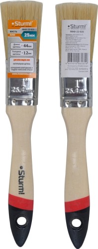 Кисть флейцевая Sturm 9040-22-025 1" (25мм), натуральная щетина, деревянная ручка