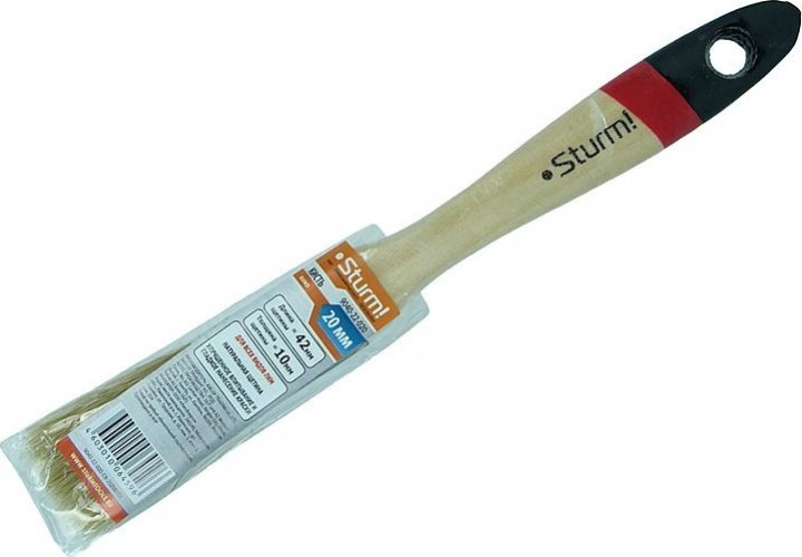 Кисть флейцевая Sturm 9040-22-020 3/4" (20мм), натуральная щетина, деревянная ручка
