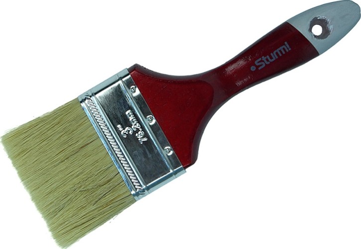 Кисть флейцевая Sturm 9040-23-075 3" (75мм), натуральная щетина, деревянная ручка