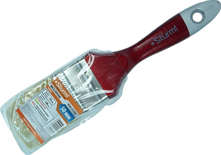 Кисть флейцевая Sturm 9040-23-050 2" (50мм), натуральная щетина, деревянная ручка - изображение 3