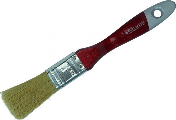 Кисть флейцевая Sturm 9040-23-025 (25мм), натуральная щетина, деревянная ручка - изображение 3