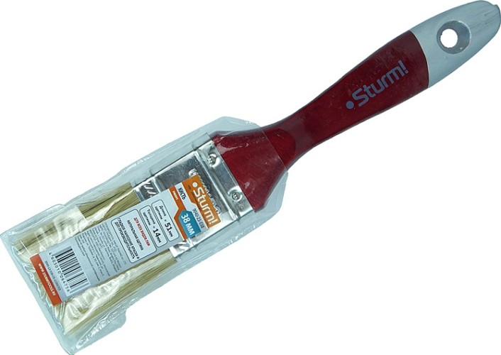 Кисть флейцевая Sturm 9040-23-038 1,5" (38мм), натуральная щетина, деревянная ручка - изображение 3