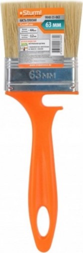 Кисть флейцевая Sturm 9040-35-063 2.5" (63мм), натурал.щетина, пластм.ручка с зацепо