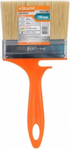 Кисть флейцевая Sturm 9040-35-100 4" (100мм), натурал.щетина, пластм.ручка с зацепом