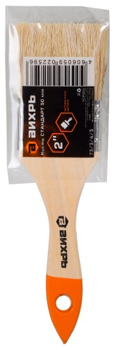 Кисть флейцевая ВИХРЬ 50 мм 2'' стандарт натуральная щетина 73/3/4/3 - изображение 2