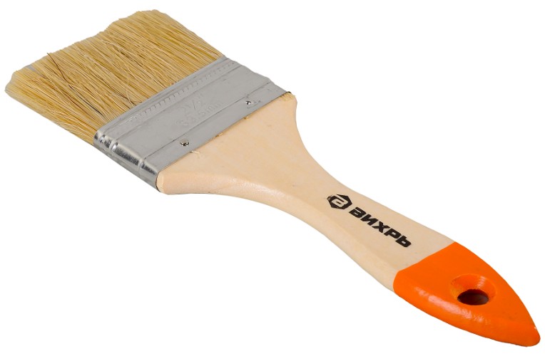 Кисть флейцевая ВИХРЬ 63 мм 2,5'' стандарт натуральная щетина 73/3/4/4
