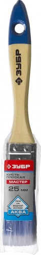 Кисть флейцевая ЗУБР АКВА плоская искусственная щетина, деревянная ручка, 25 4-01007-025 - изображение 2