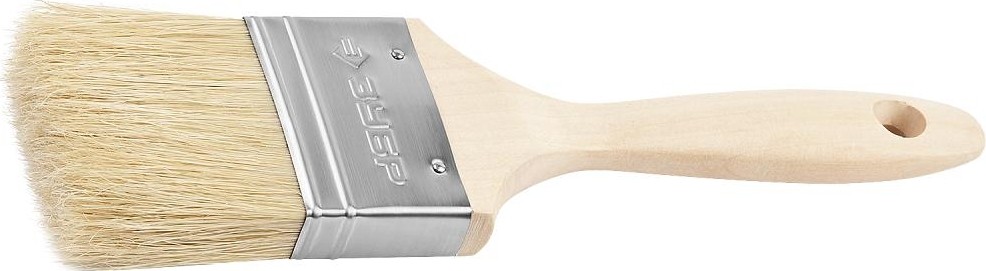 Кисть флейцевая ЗУБР ЭКСПЕРТ плоская светлая натуральная щетина, деревянная руч 01005-063