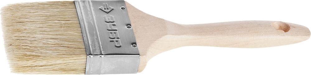 Кисть флейцевая ЗУБР ЭКСПЕРТ плоская светлая натуральная щетина, деревянная руч 01005-075