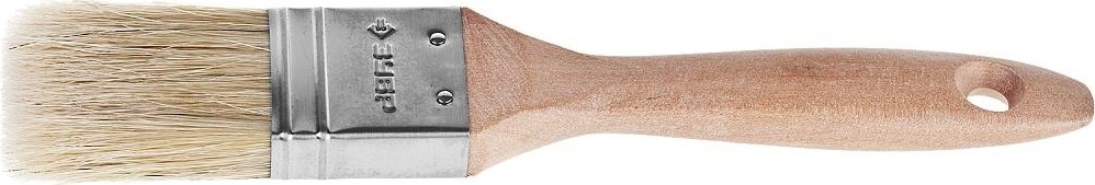 Кисть флейцевая ЗУБР ЭКСПЕРТ плоская светлая натуральная щетина, деревянная руч 01005-038