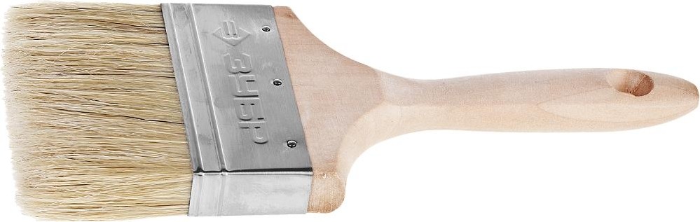 Кисть флейцевая ЗУБР ЭКСПЕРТ плоская светлая натуральная щетина, деревянная руч 01005-100