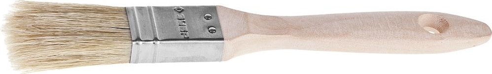 Кисть флейцевая ЗУБР ЭКСПЕРТ плоская светлая натуральная щетина, деревянная руч 01005-025