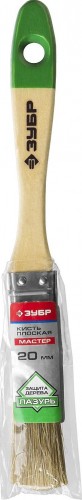 Кисть флейцевая ЗУБР ЛАЗУРЬ плоская смешанная щетина, деревянная ручка, 20мм 4-01009-020 - изображение 2