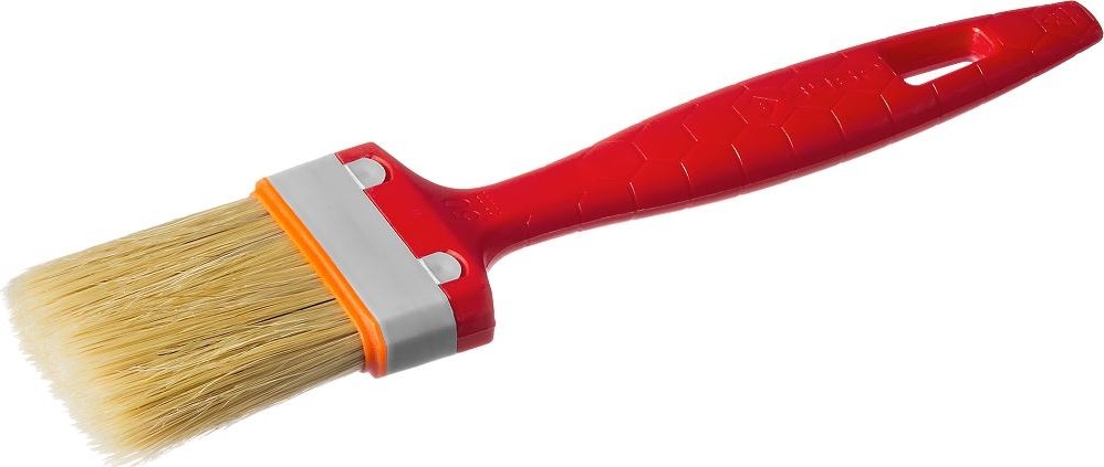 Кисть флейцевая ЗУБР СТАНДАРТ плоская натуральная щетина, пластмассовая ручка, 2 01015-050