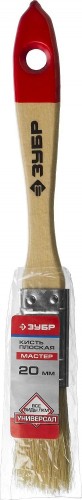 Кисть флейцевая ЗУБР УНИВЕРСАЛ-МАСТЕР 20 мм плоская натуральная щетина, дер. ручка 4-01003-020 - изображение 2
