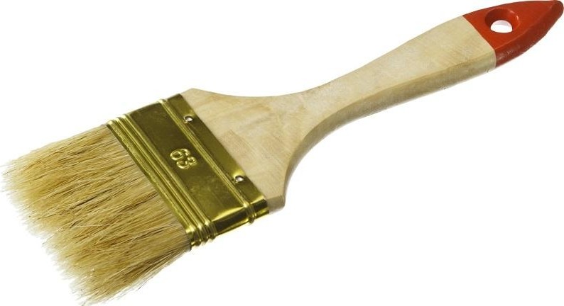 Кисть флейцевая ЗУБР УНИВЕРСАЛ плоская светлая щетина, деревянная ручка, 63мм 01099-063_z01