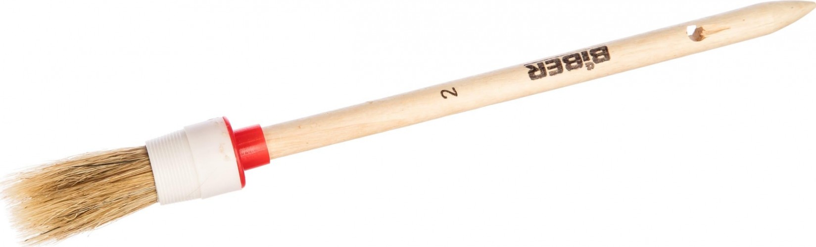 Кисть круглая Biber Стандарт 31182 натур. щетина дер. рукоятка, 30мм Тов-001911