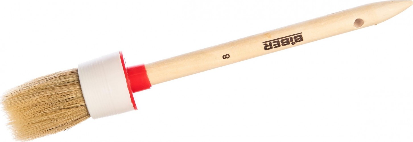 Кисть круглая Biber Стандарт 31185 натур. щетина, дер. рукоятка, 45мм Тов-001897